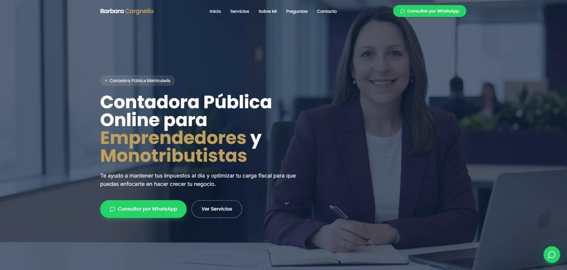 Proyecto Landing Page Estudio Contable - desarrollo web por Zenith Core